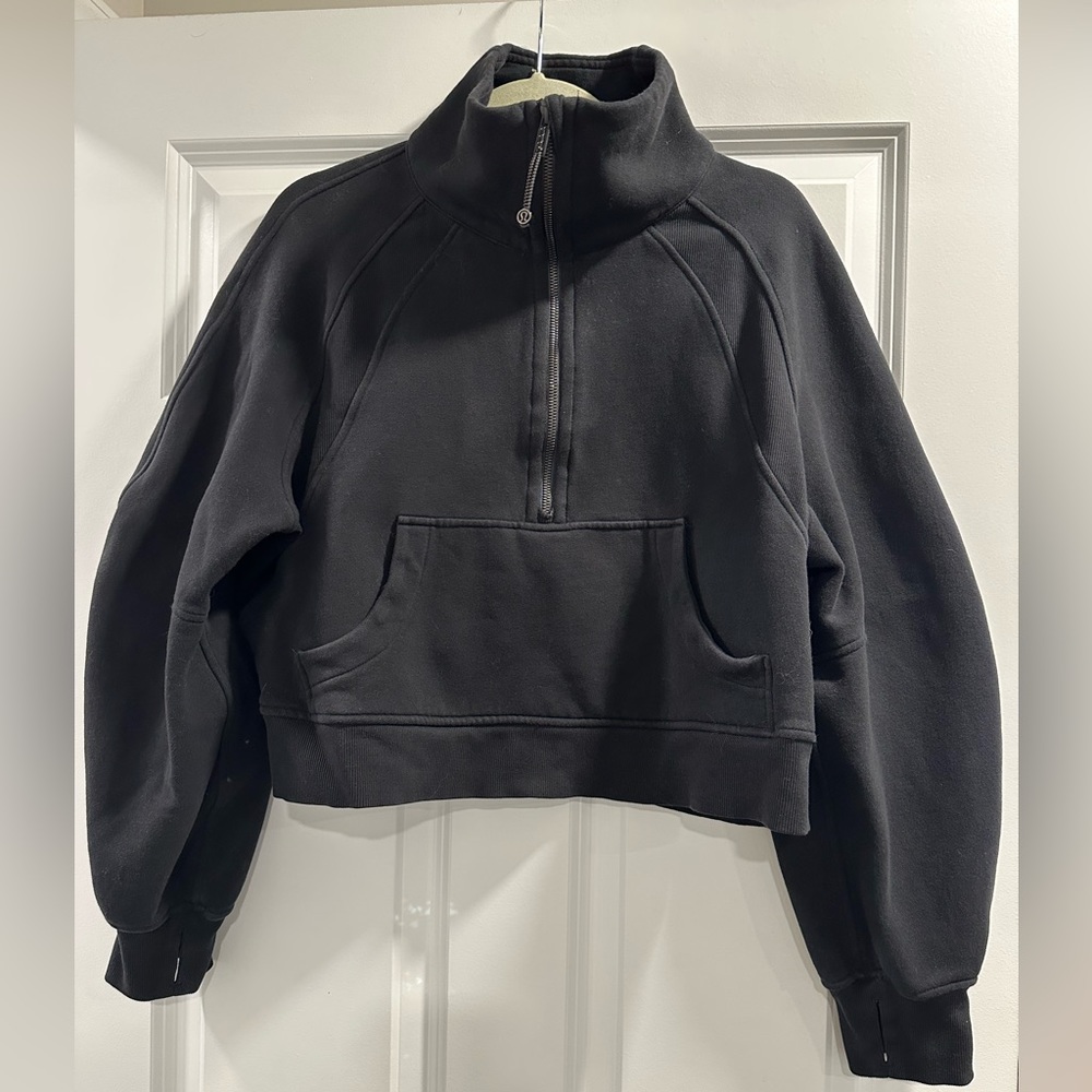 Lululemon Black Cropped Scuba Funnel Neck Sweatshirt
